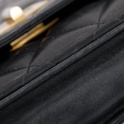 Chanel Black Aged Calfskin Leather Reissue Wallet on Chain