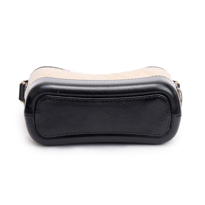 Chanel Black & Beige Aged Calfskin Leather Small Gabrielle Hobo