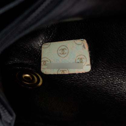 Chanel Black Calfskin Leather CC Logo Chain Bi-Fold Wallet