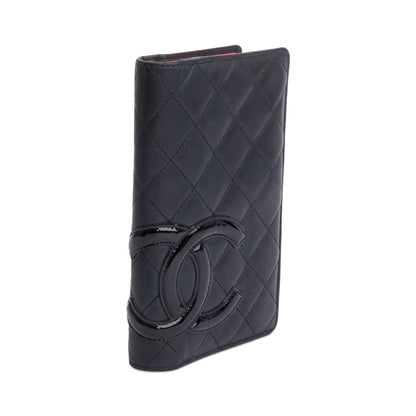 Chanel Black Calfskin Leather Cambon Yen Wallet