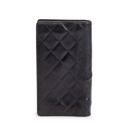 Chanel Black Calfskin Leather Cambon Yen Wallet