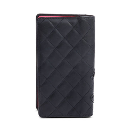 Chanel Black Calfskin Leather Cambon Yen Wallet