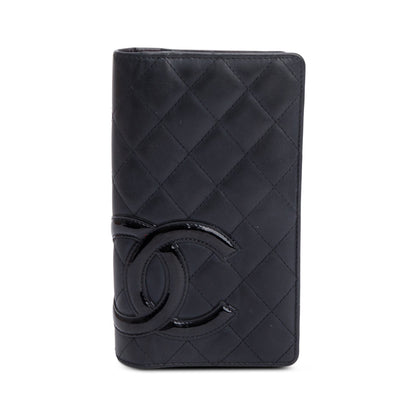Chanel Black Calfskin Leather Cambon Yen Wallet