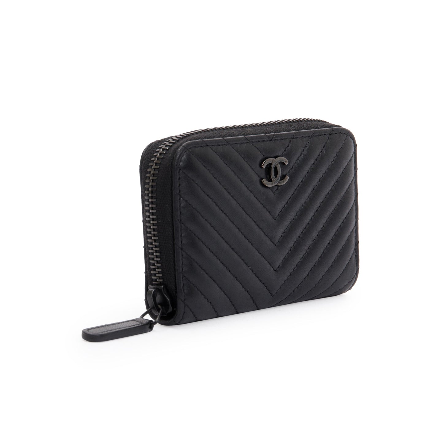 Chanel Black Calfskin Leather Classic Zipped Coin Purse