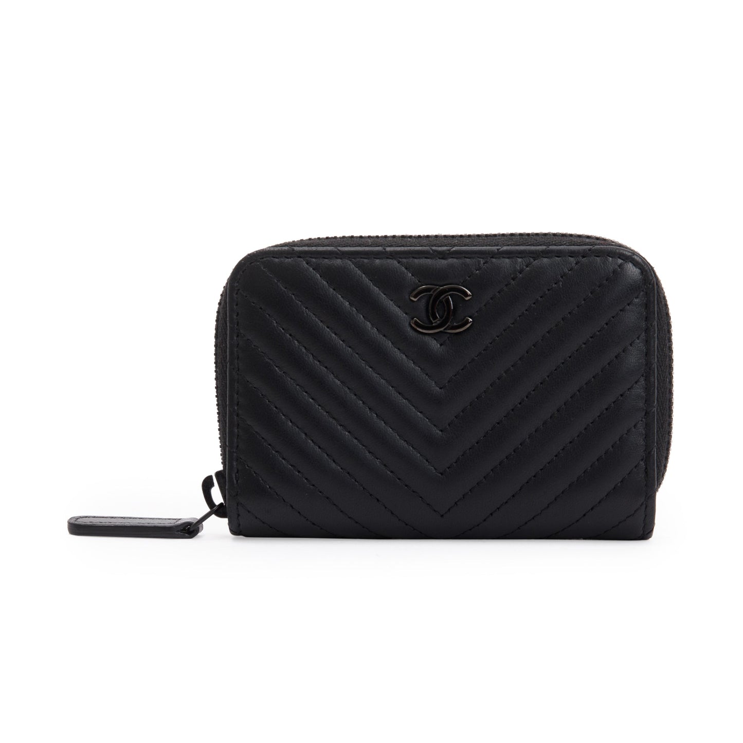 Chanel Black Calfskin Leather Classic Zipped Coin Purse