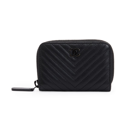 Chanel Black Calfskin Leather Classic Zipped Coin Purse