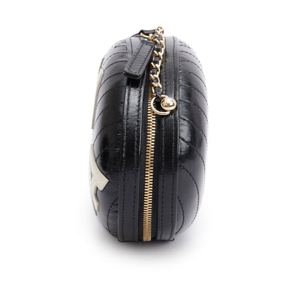 Chanel Black Calfskin Leather La Pausa Tassel Clutch Crossbody Bag