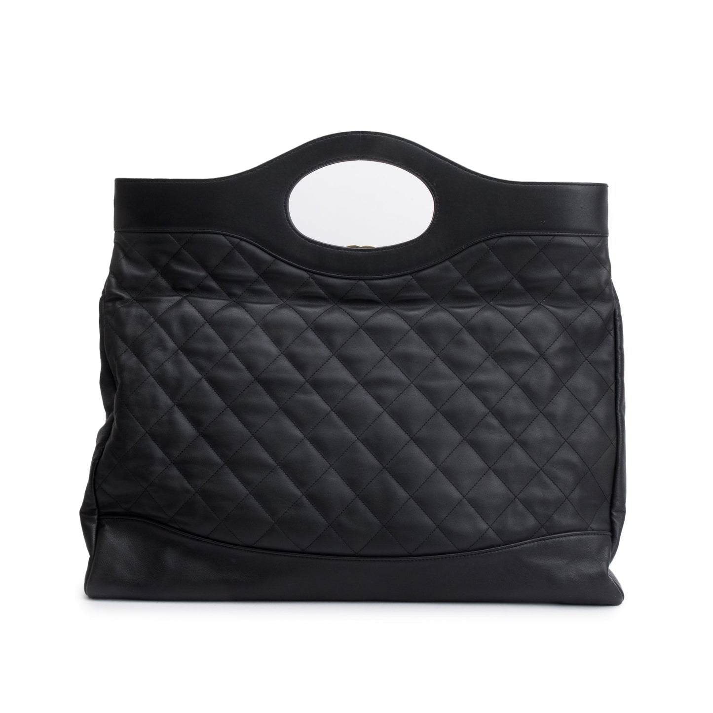 Chanel Black Calfskin Leather Large 31 Shopping Tote