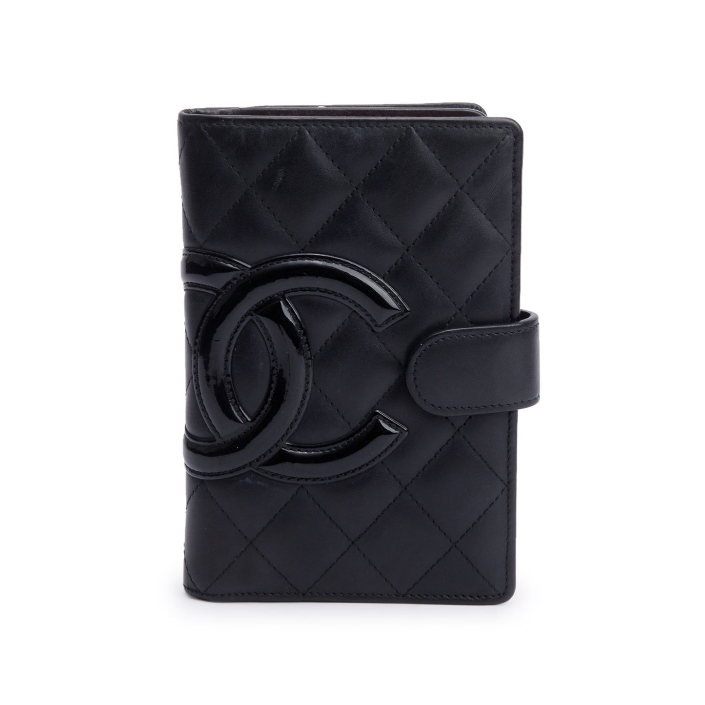 Chanel Black Calfskin Leather Ligne Cambon Compact Wallet