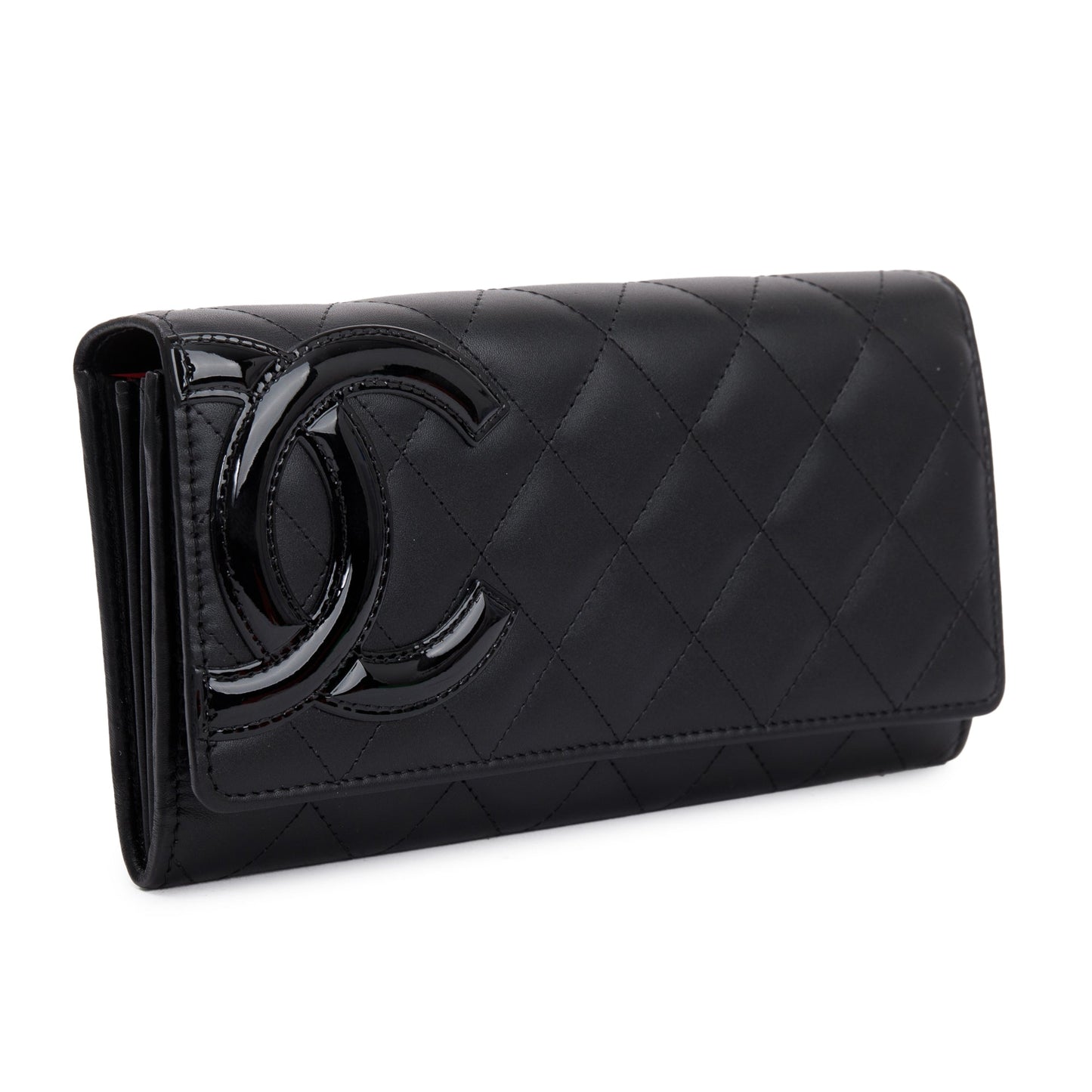 Chanel Black Calfskin Leather Ligne Cambon Continental Flap Wallet