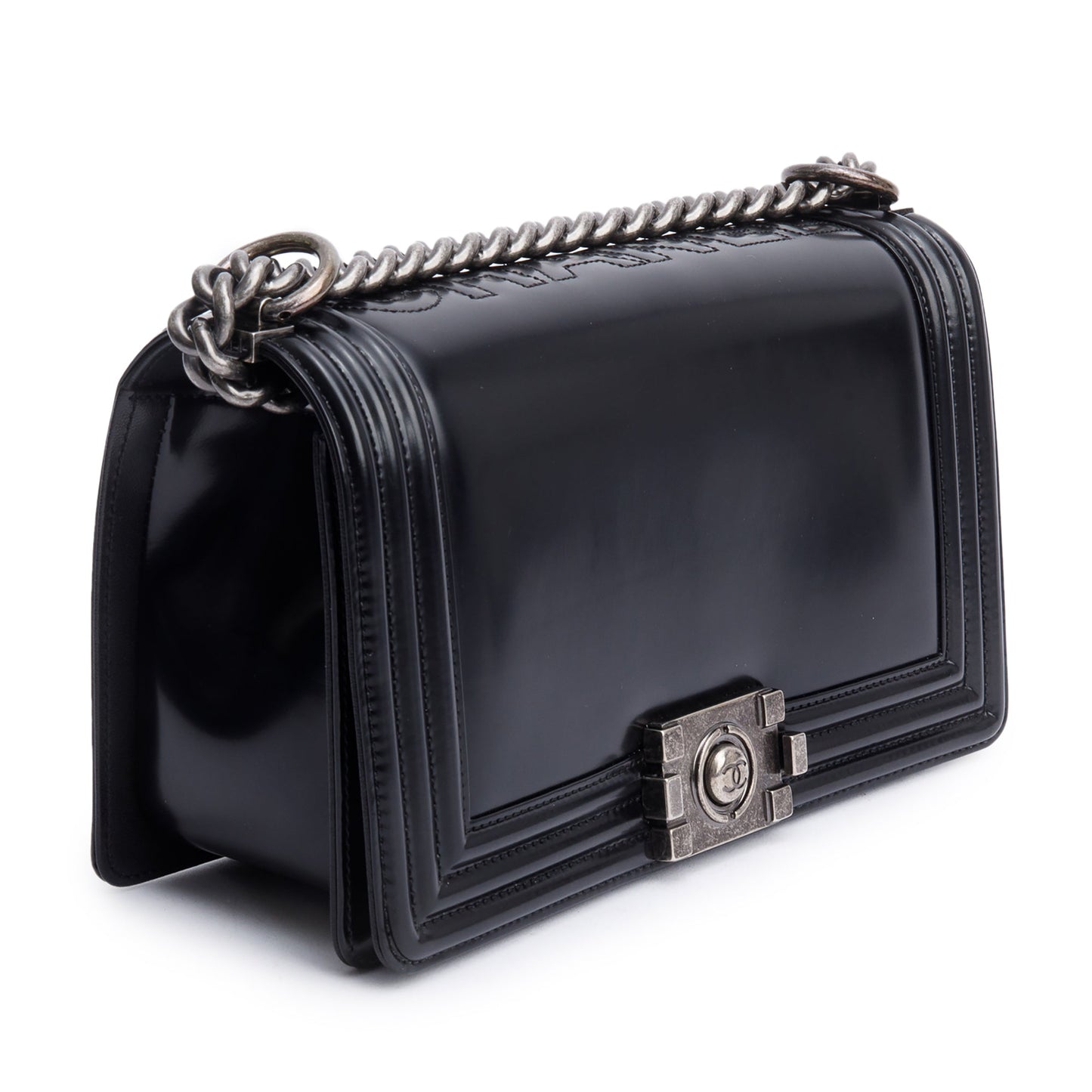 Chanel Black Calfskin Leather Medium Original Clasp Boy Bag