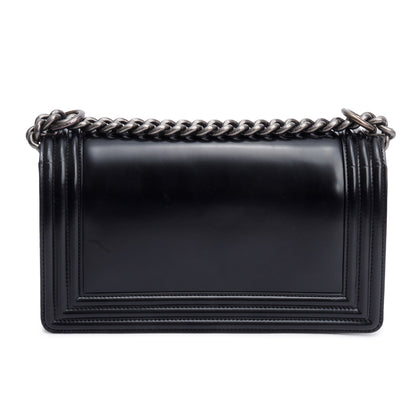 Chanel Black Calfskin Leather Medium Original Clasp Boy Bag