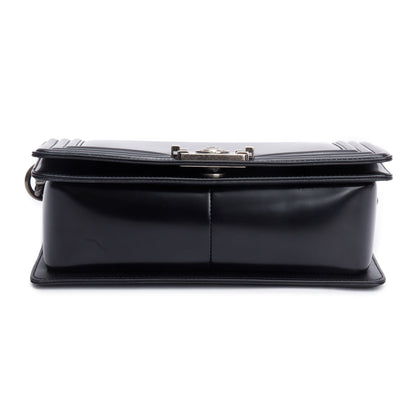 Chanel Black Calfskin Leather Medium Original Clasp Boy Bag