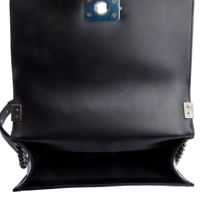 Chanel Black Calfskin Leather Medium Original Clasp Boy Bag