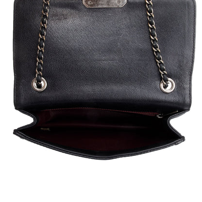 Chanel Black Calfskin Leather Micro Retro Flap Bag