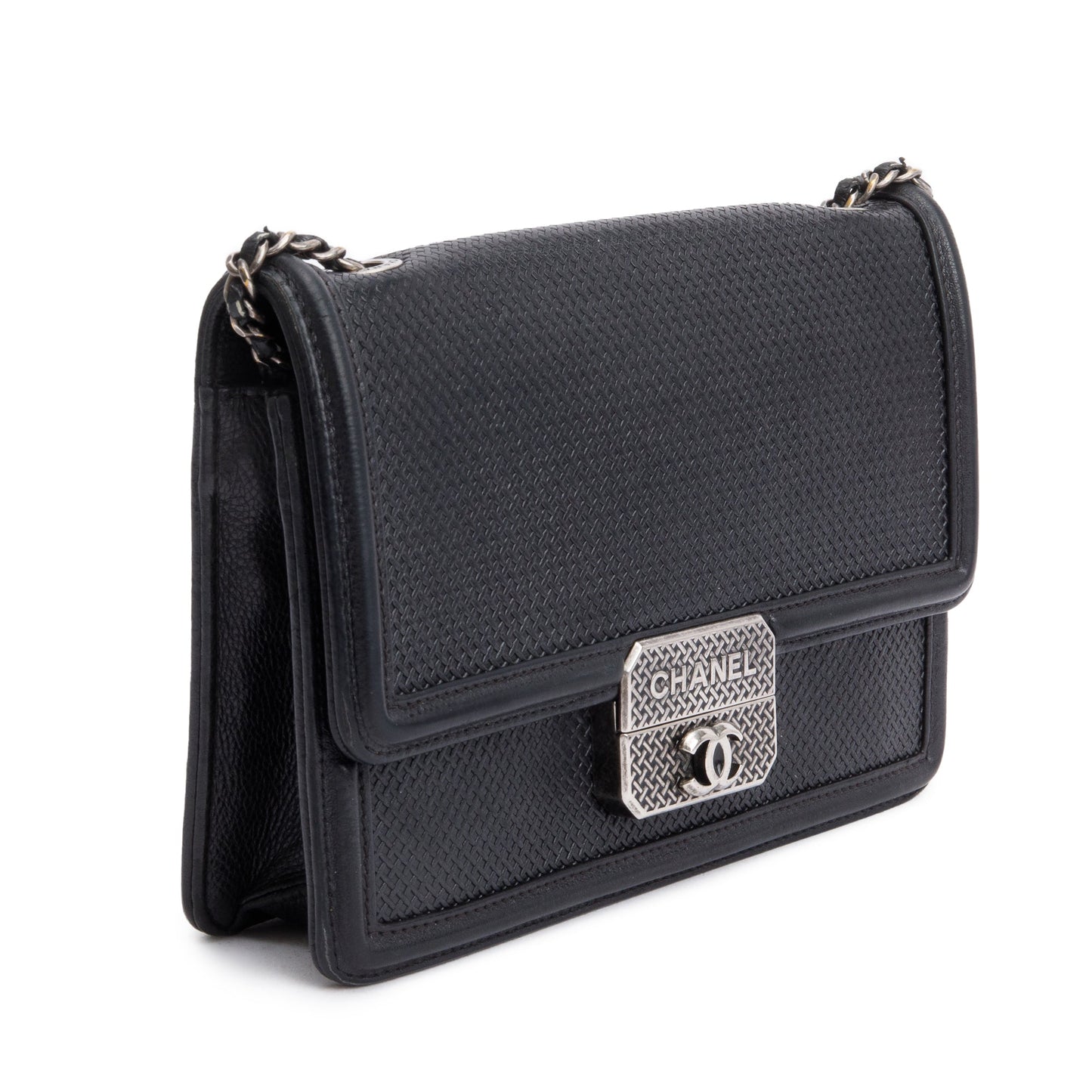 Chanel Black Calfskin Leather Micro Retro Flap Bag