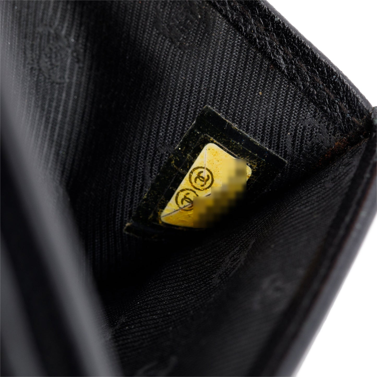 Chanel Black Calfskin Leather Mini Coco Button Trifold Compact Wallet