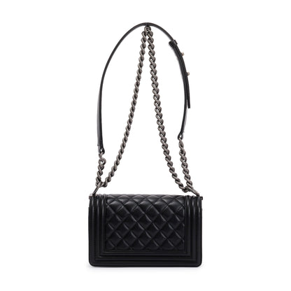 Chanel Black Calfskin Leather Small Boy Bag