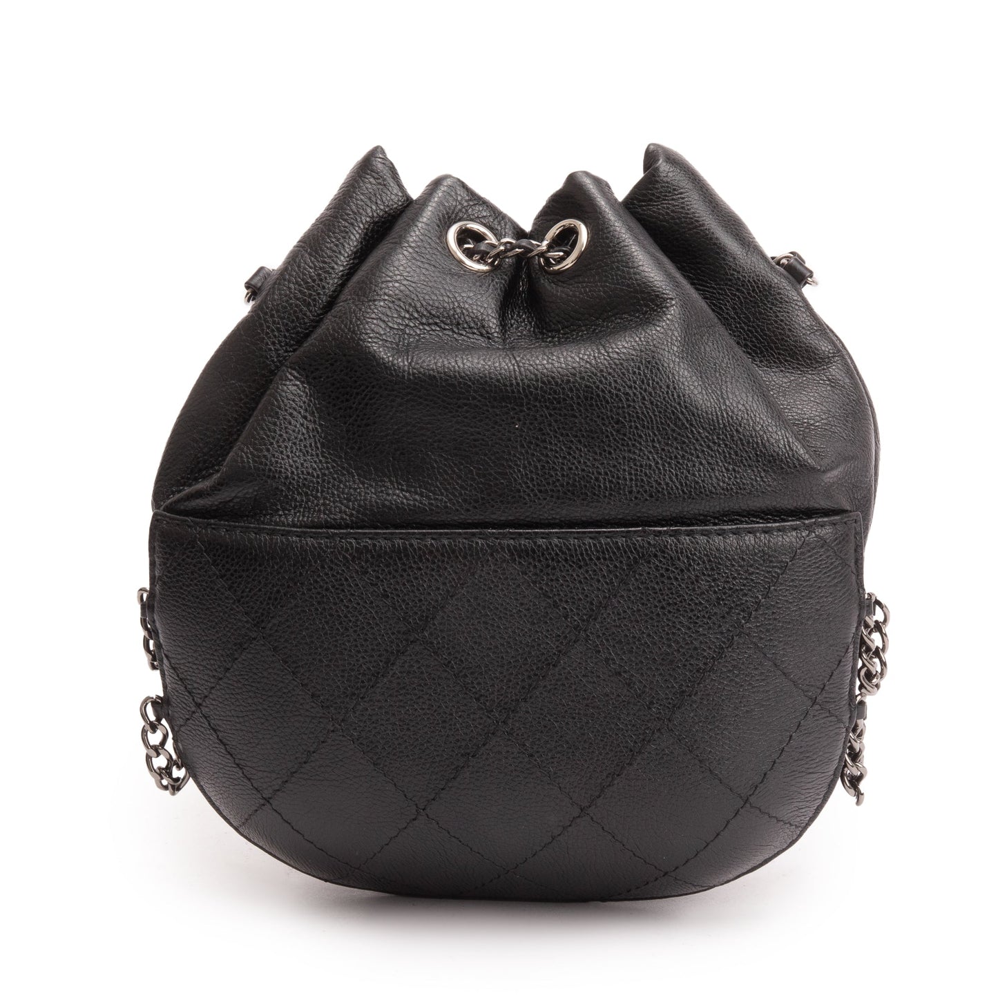 Chanel Black Calfskin Leather Small Gabrielle Bucket Purse