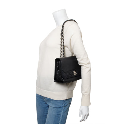 Chanel Black Calfskin Leather Small Tramezzo Flap Bag