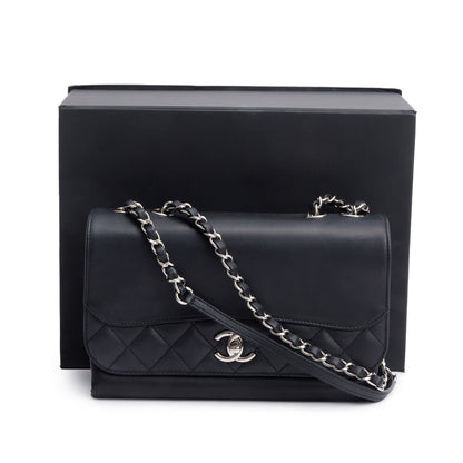 Chanel Black Calfskin Leather Small Tramezzo Flap Bag