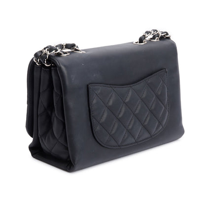 Chanel Black Calfskin Leather Small Tramezzo Flap Bag