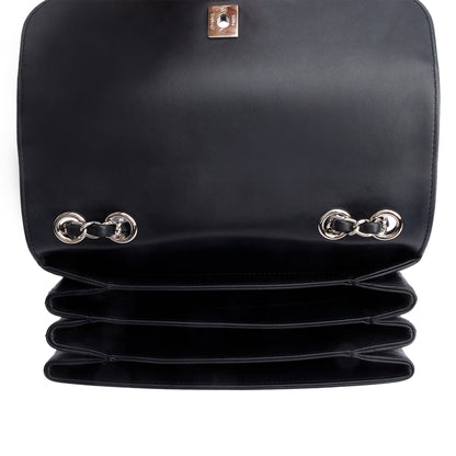 Chanel Black Calfskin Leather Small Tramezzo Flap Bag