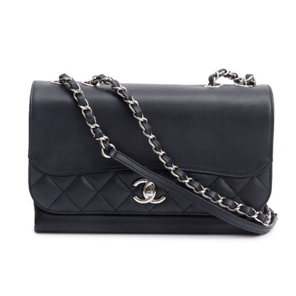 Chanel Black Calfskin Leather Small Tramezzo Flap Bag
