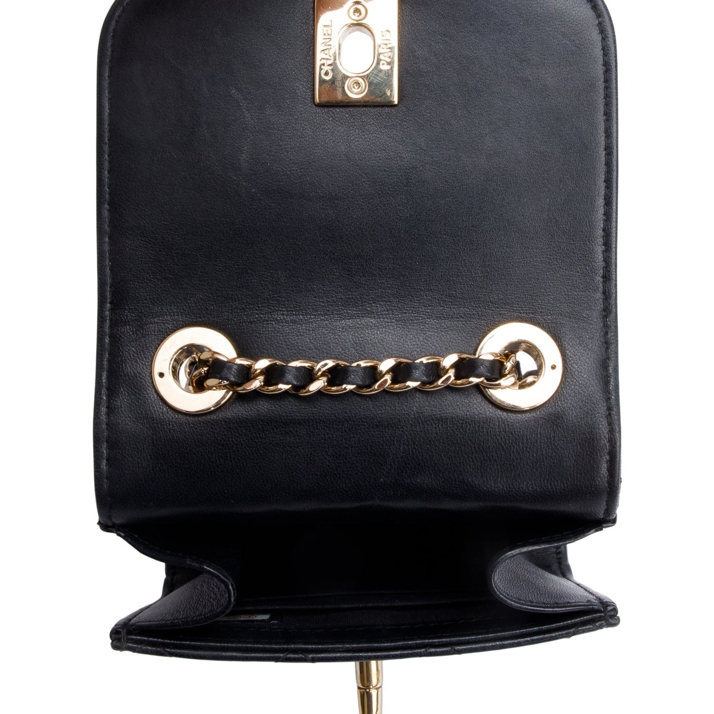 Chanel Black Calfskin Leather Trendy CC Micro Flap Bag