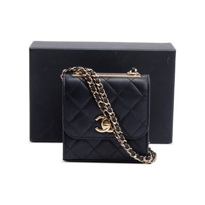Chanel Black Calfskin Leather Trendy CC Micro Flap Bag