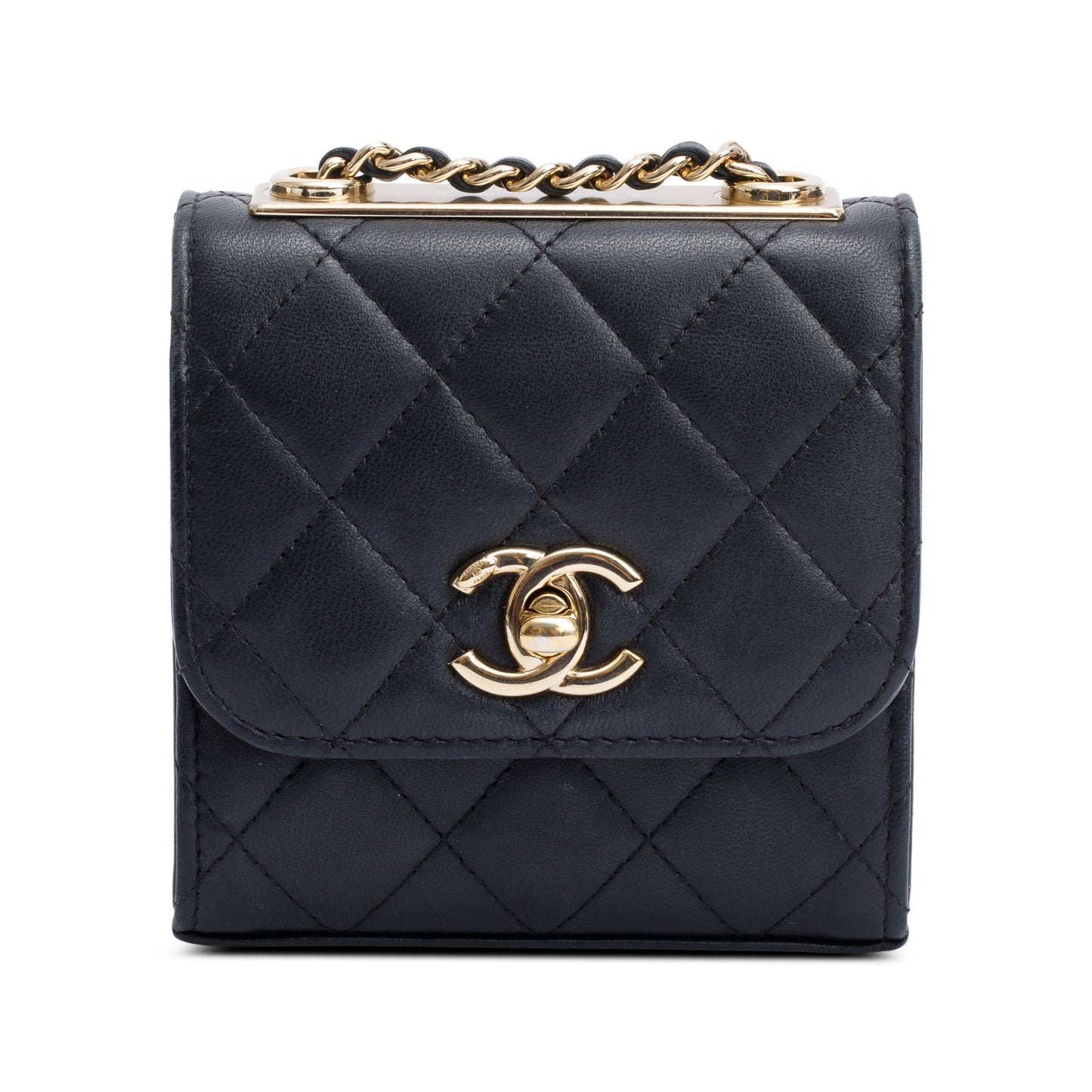 Chanel Black Calfskin Leather Trendy CC Micro Flap Bag