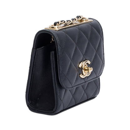 Chanel Black Calfskin Leather Trendy CC Micro Flap Bag