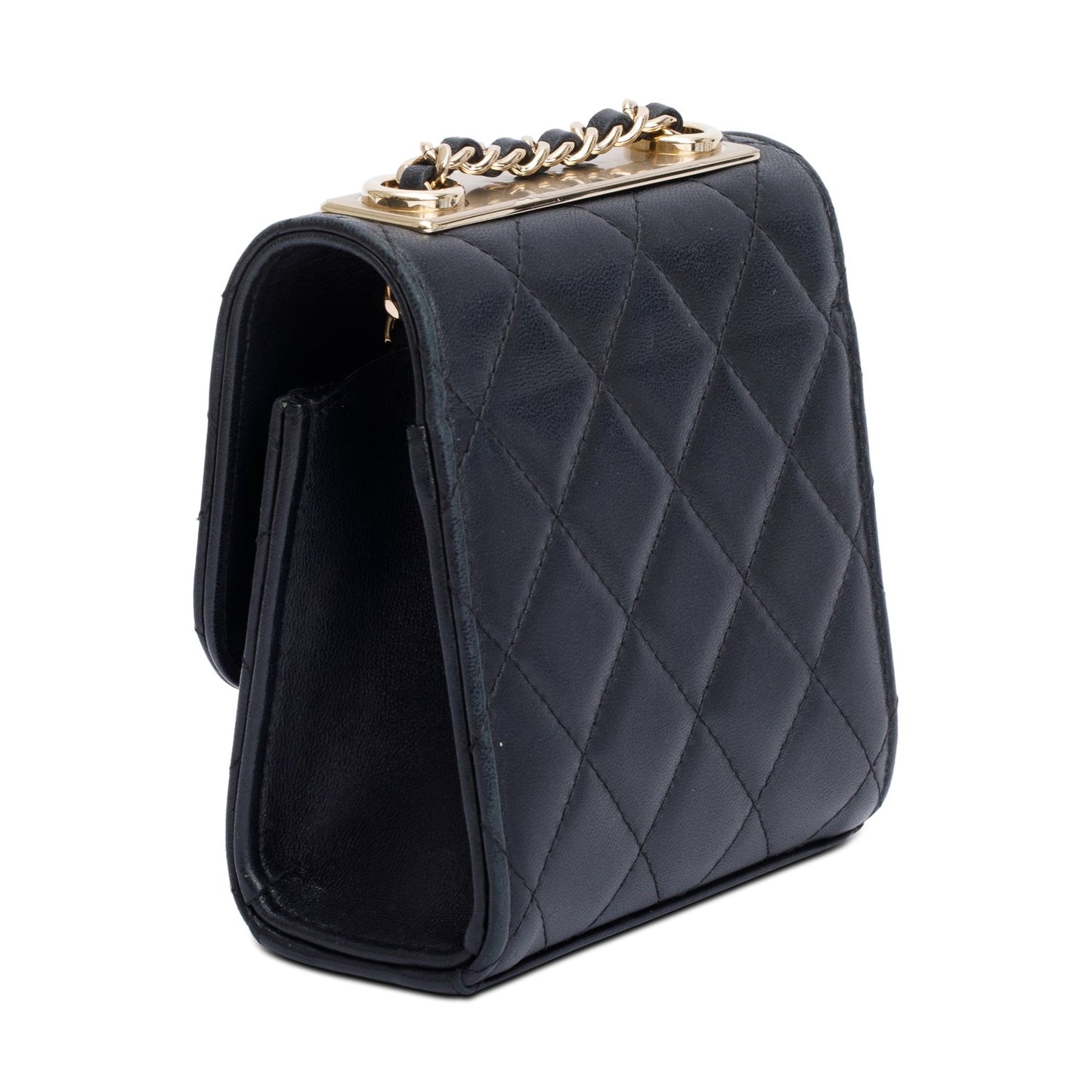 Chanel Black Calfskin Leather Trendy CC Micro Flap Bag