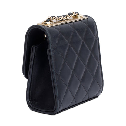 Chanel Black Calfskin Leather Trendy CC Micro Flap Bag