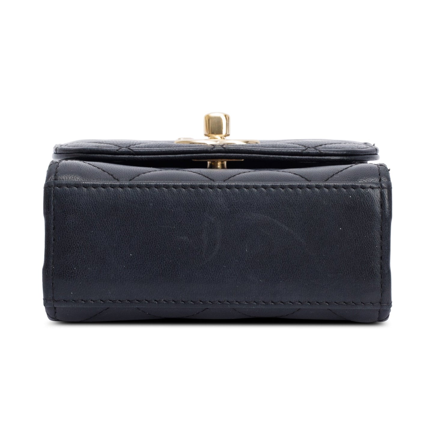 Chanel Black Calfskin Leather Trendy CC Micro Flap Bag