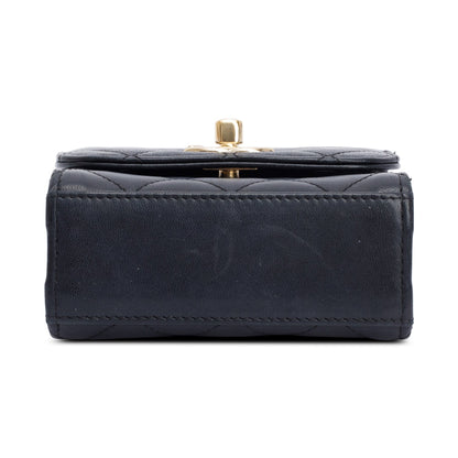Chanel Black Calfskin Leather Trendy CC Micro Flap Bag