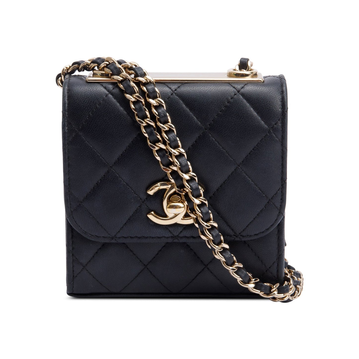 Chanel Black Calfskin Leather Trendy CC Micro Flap Bag