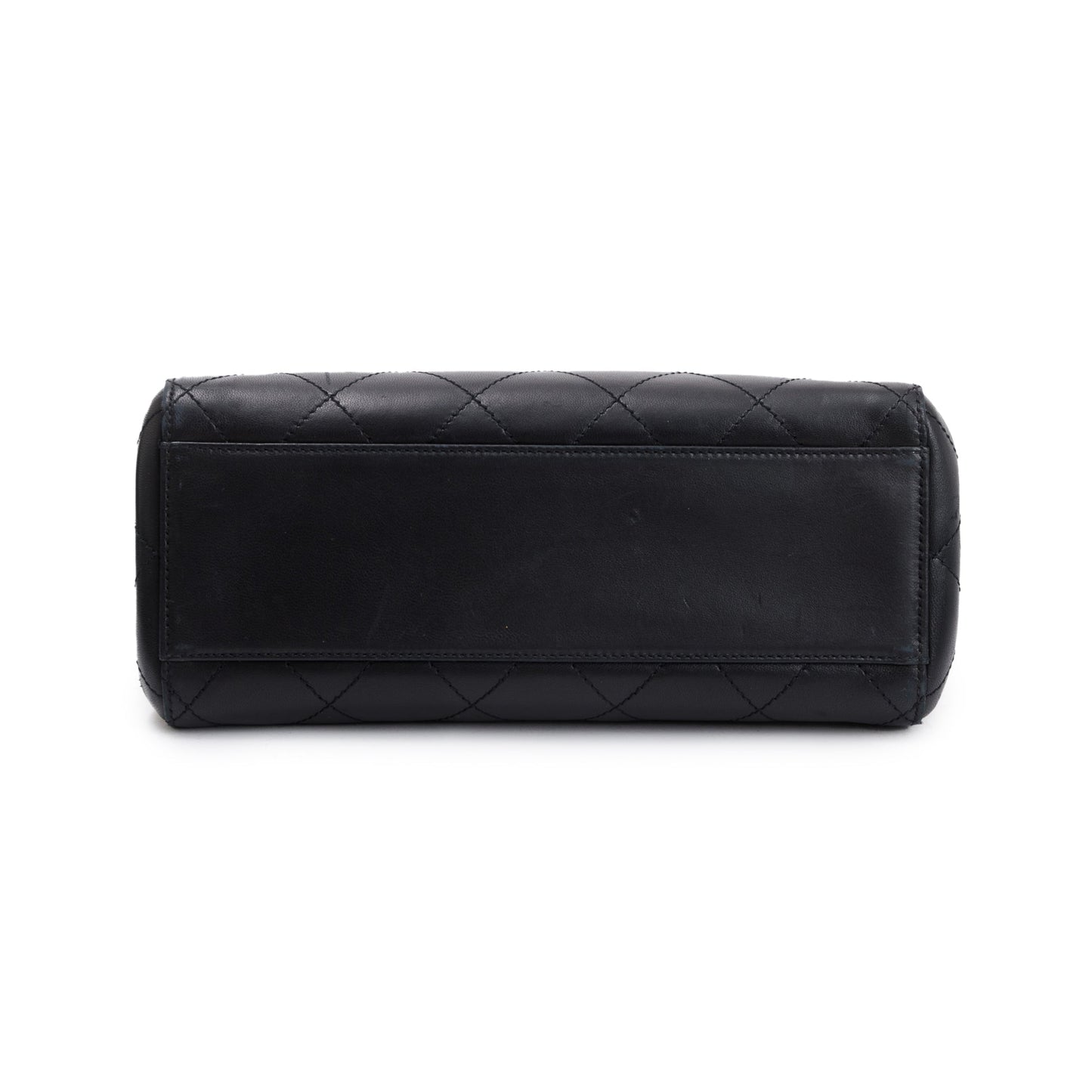 Chanel Black Calfskin Leather Turn-Lock CC Small Chain Tote