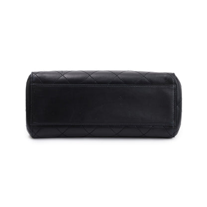 Chanel Black Calfskin Leather Turn-Lock CC Small Chain Tote