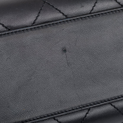 Chanel Black Calfskin Leather Turn-Lock CC Small Chain Tote