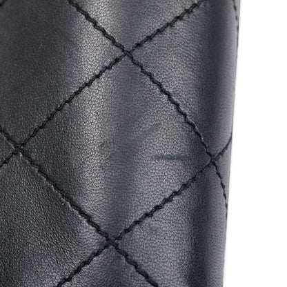 Chanel Black Calfskin Leather Turn-Lock CC Small Chain Tote