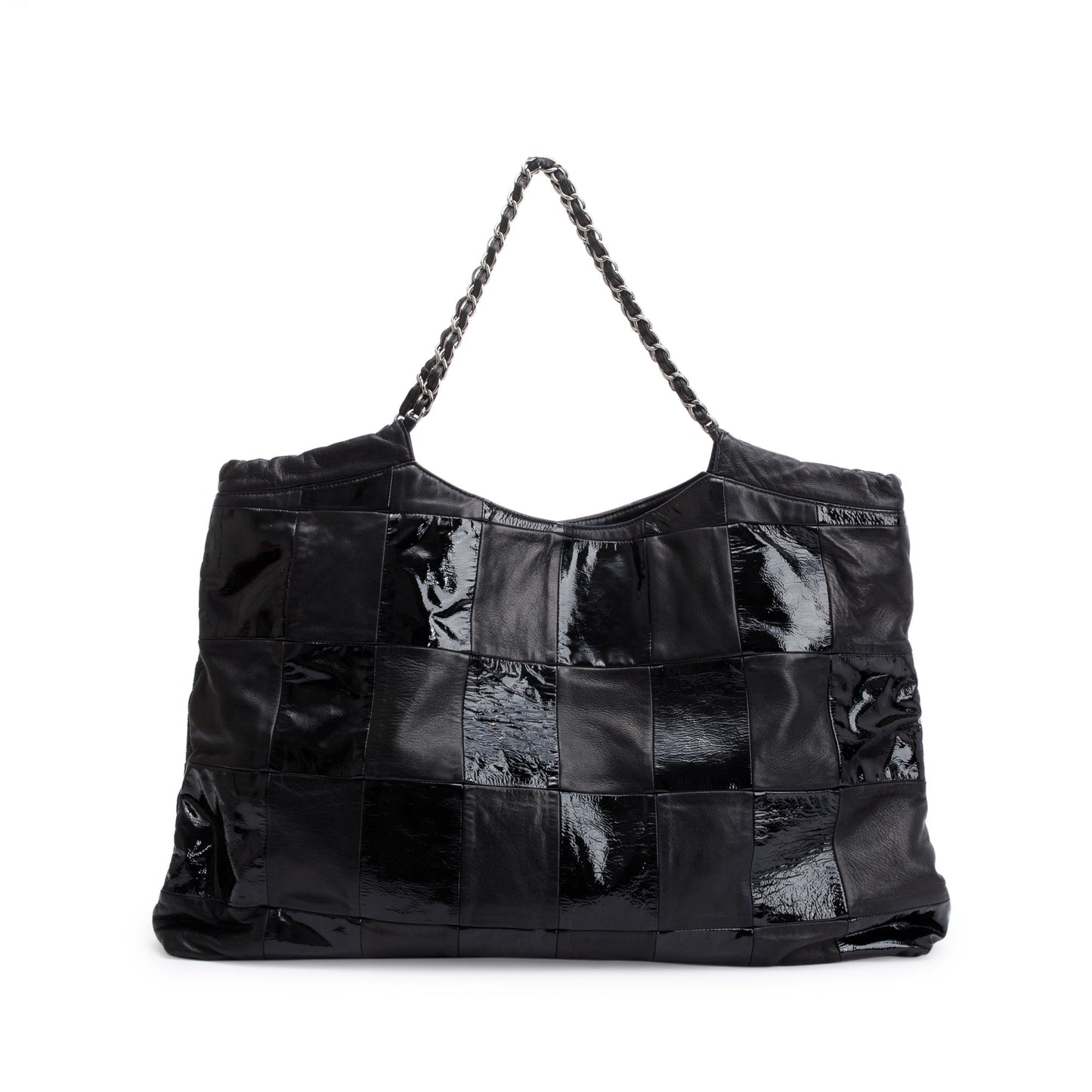 Chanel Black Calfskin/Patent Leather Brooklyn Tote Bag