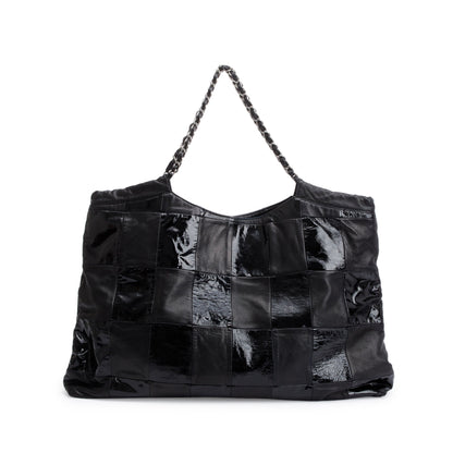 Chanel Black Calfskin/Patent Leather Brooklyn Tote Bag