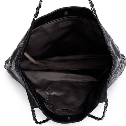 Chanel Black Calfskin/Patent Leather Brooklyn Tote Bag