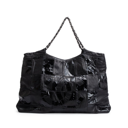 Chanel Black Calfskin/Patent Leather Brooklyn Tote Bag