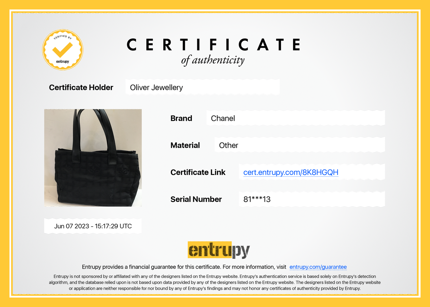 Chanel Black Canvas Travel Ligne Tote