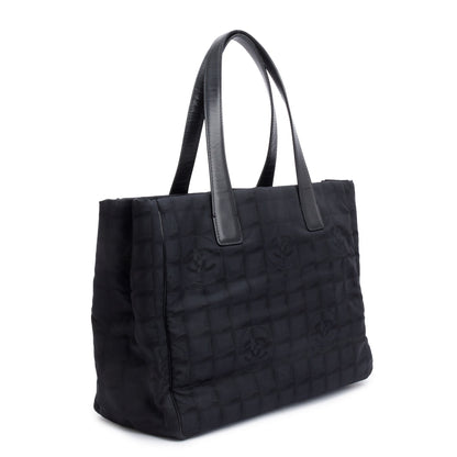 Chanel Black Canvas Travel Ligne Tote