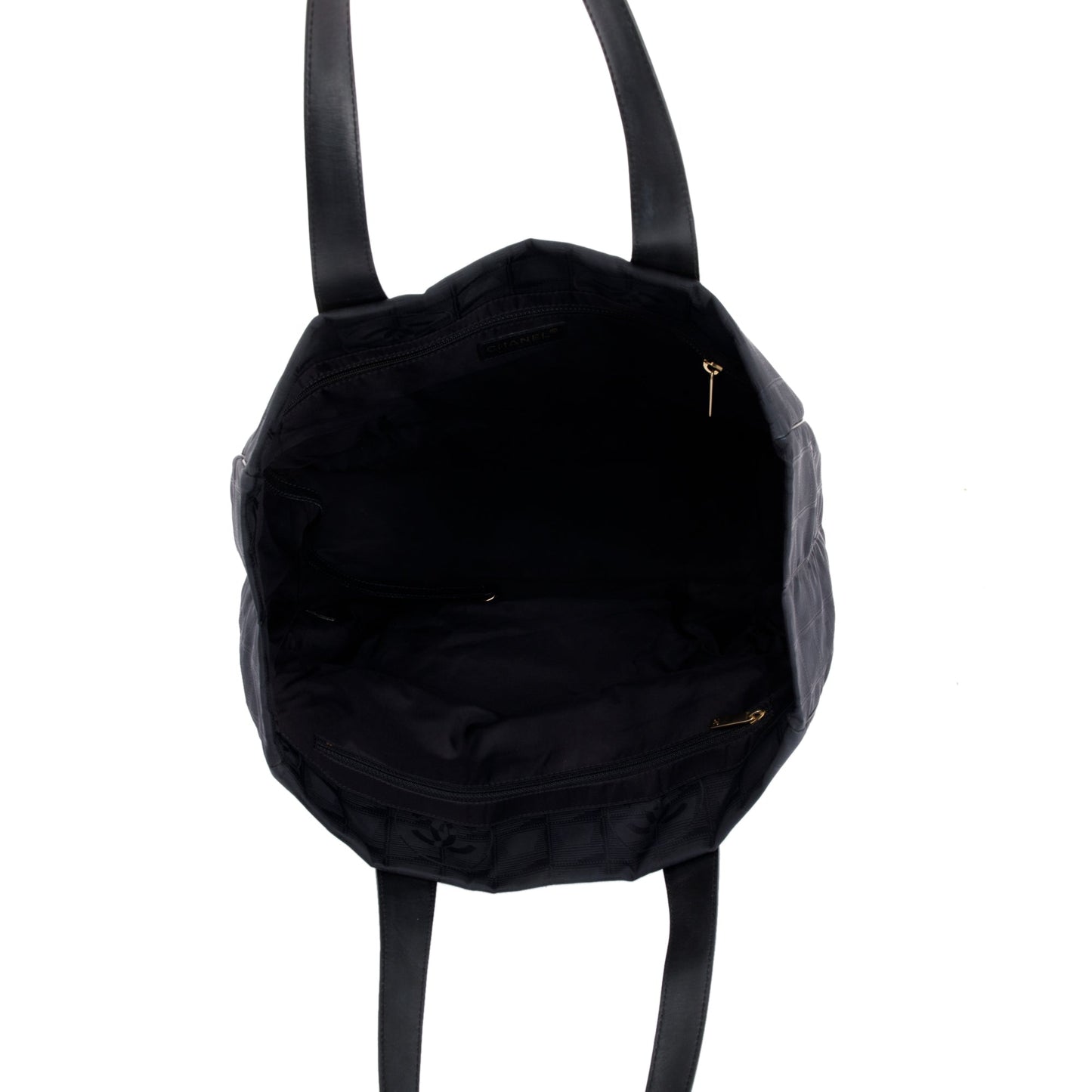 Chanel Black Canvas Travel Ligne Tote