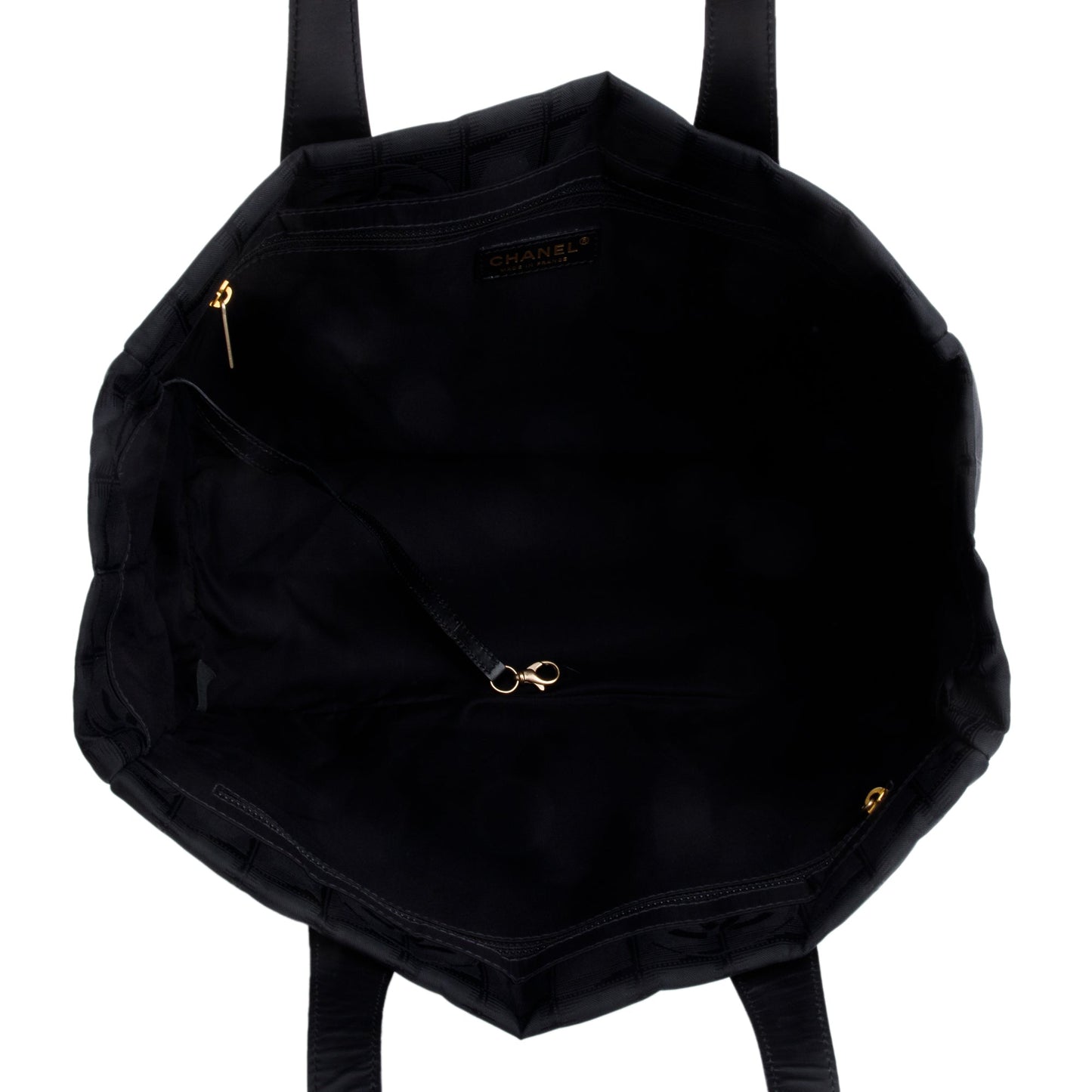 Chanel Black Canvas Travel Ligne Tote