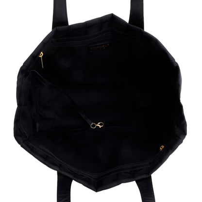 Chanel Black Canvas Travel Ligne Tote